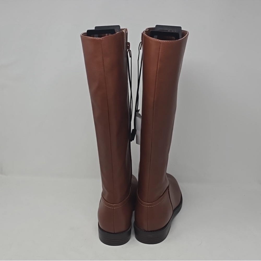 NWT NEW Ann Taylor Loft Brown Faux Vegan Leather Knee High Ridding Boots Size 9 - Picture 4 of 6